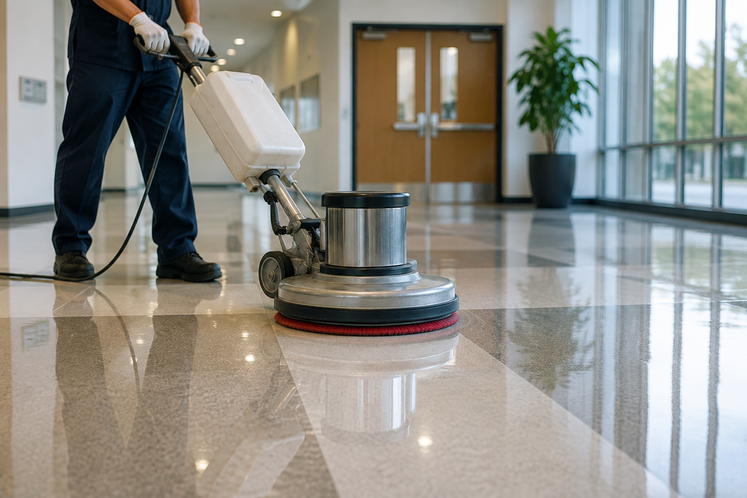 Professional floor stripping and waxing